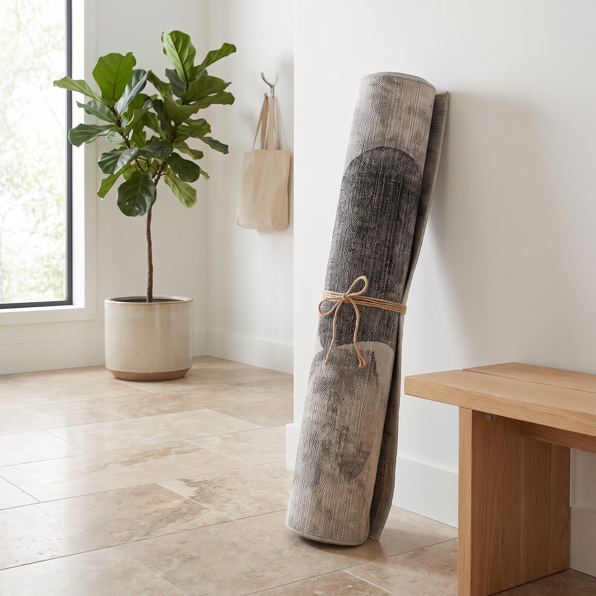 Tapis Belledonne Acier roulé en situation dans une entrée