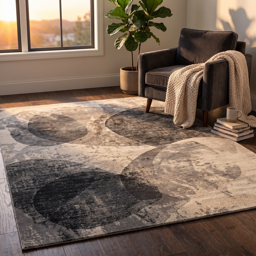 Tapis Belledonne Acier - salon vue large