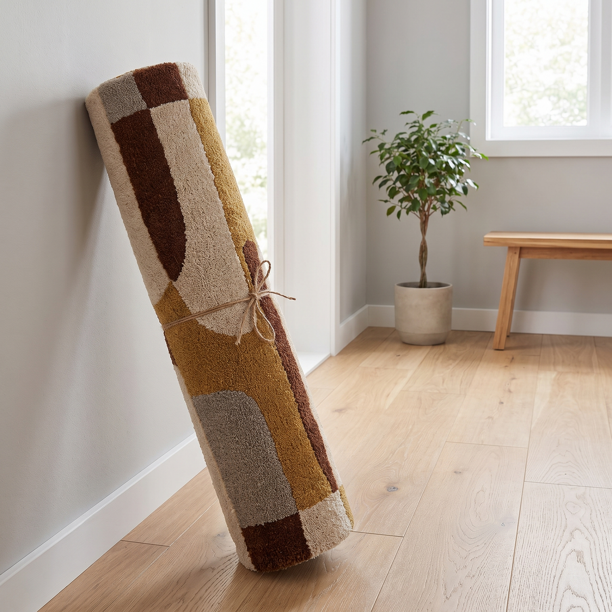 Tapis Ubaye Multico roulé en situation dans une entrée