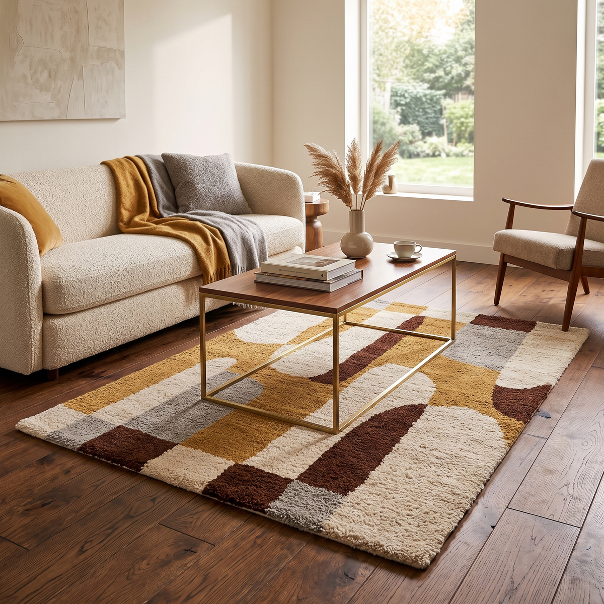 Tapis Ubaye Multico dans un salon chaleureux