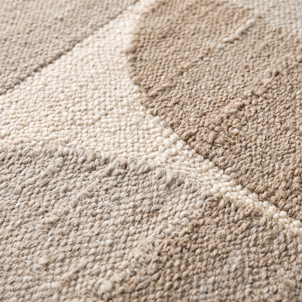 Zoom qualité du tissage du tapis Domme Naturel