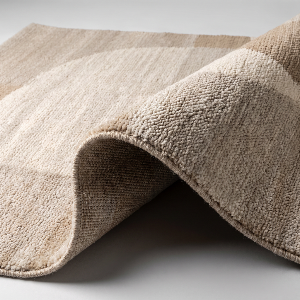 Angle et pli du tapis Domme Naturel - détail du tissage