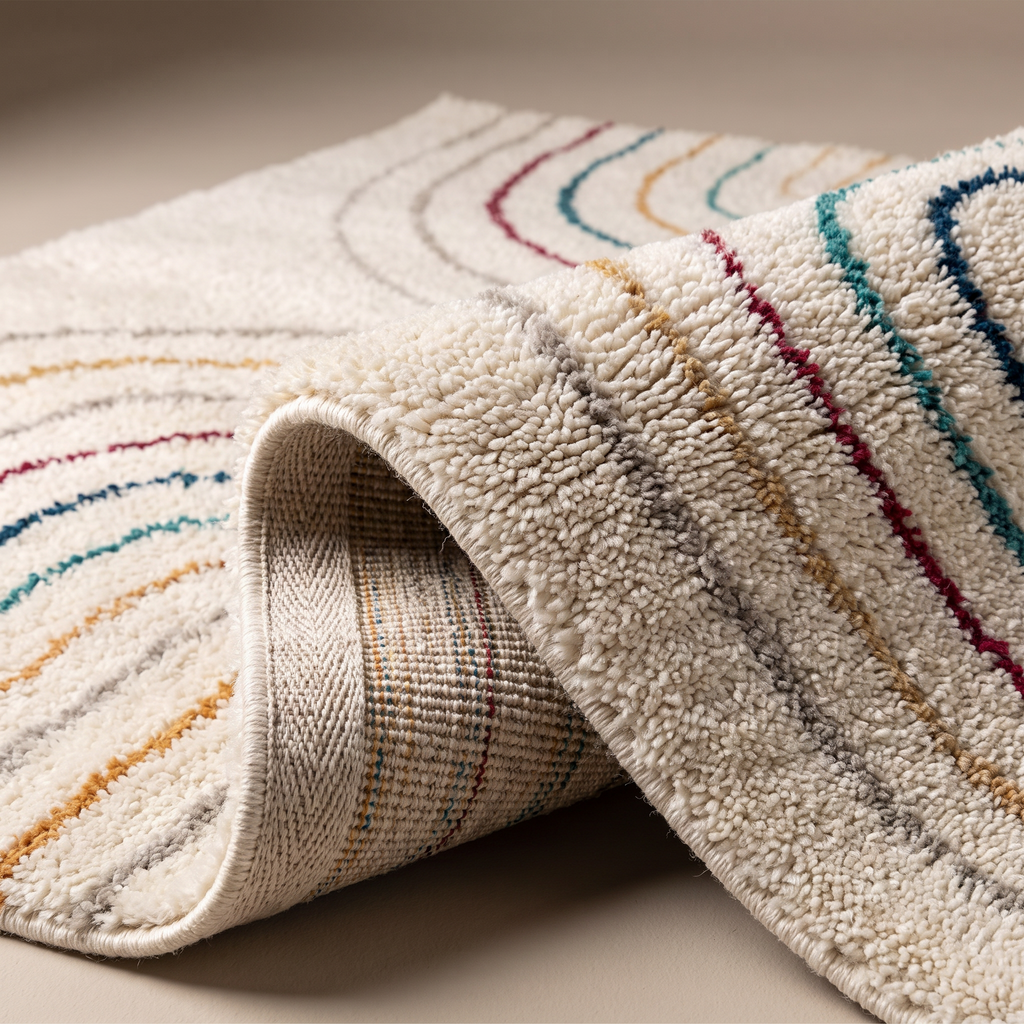 Angle et pli du tapis Lautrec Multico - détail du tissage