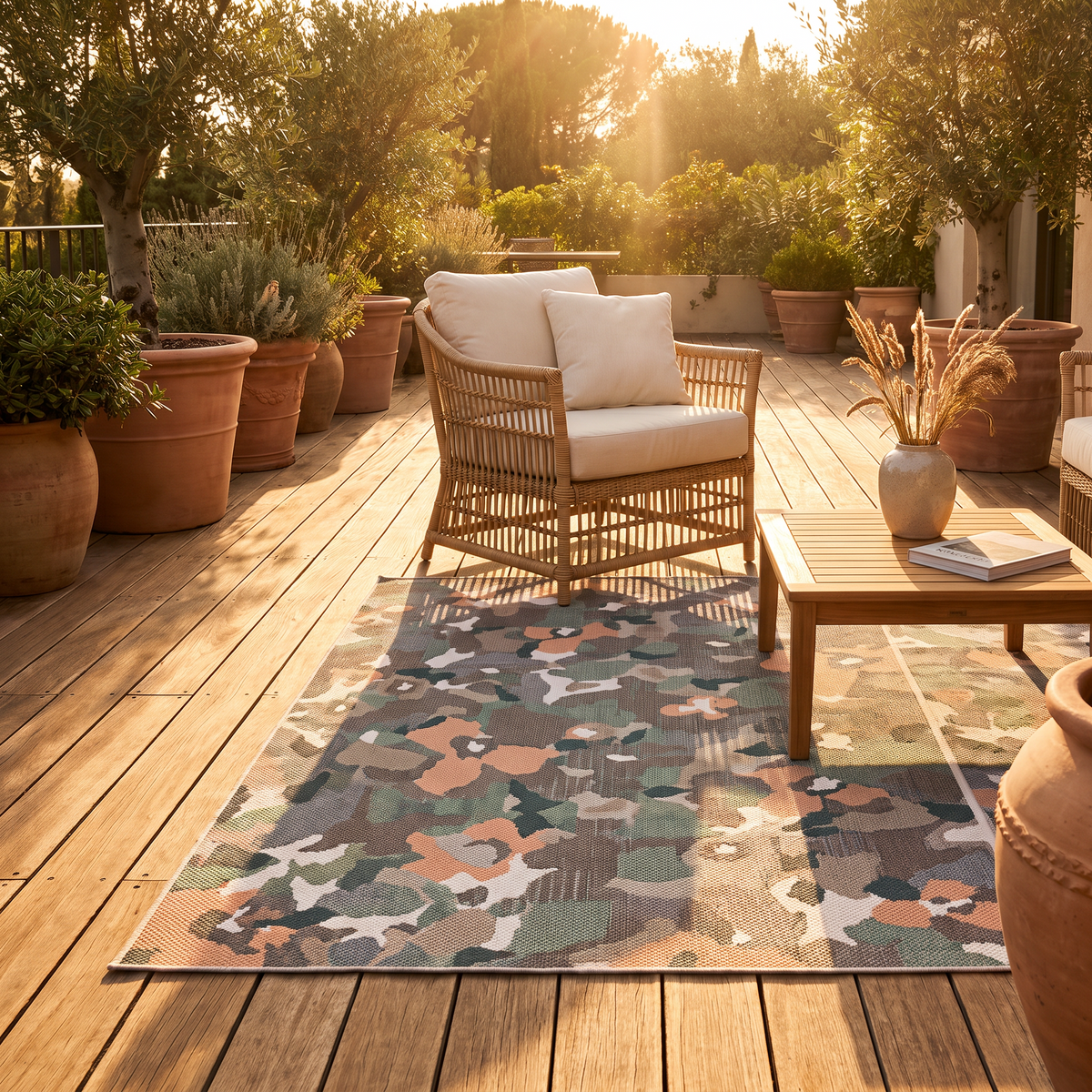 Tapis Biarritz Multico - terrasse vue large