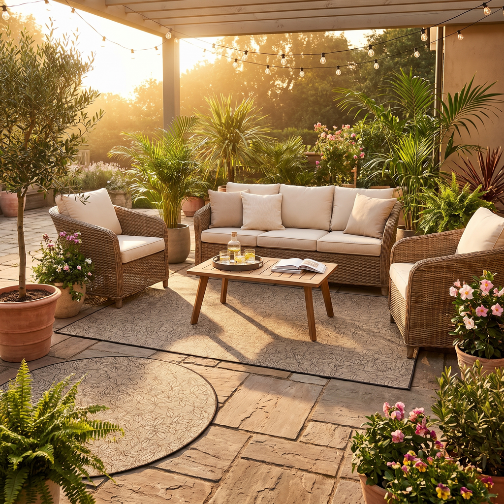 Tapis Port-Cros Naturel sur une terrasse