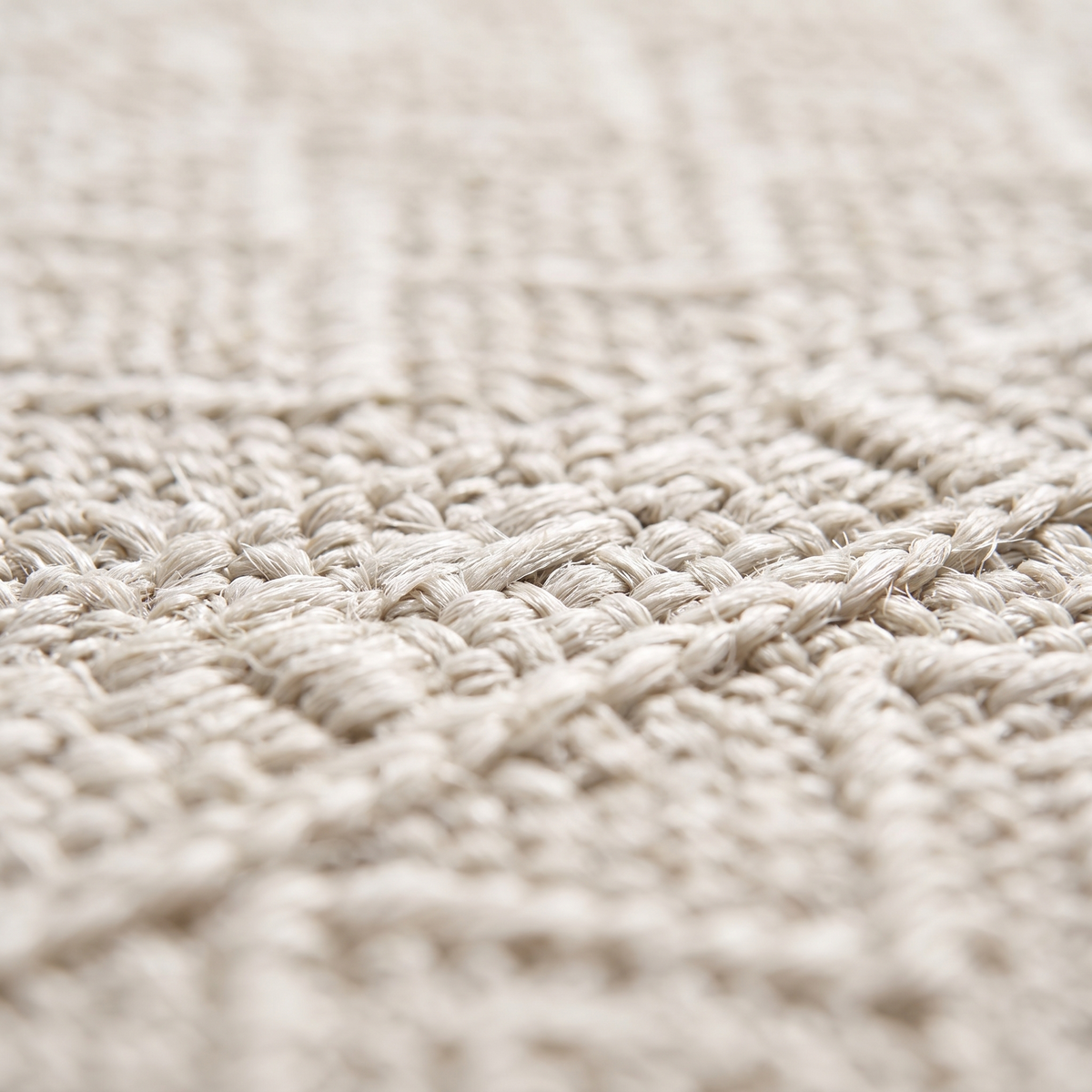 Zoom qualité du tissage du tapis Oléron Neige