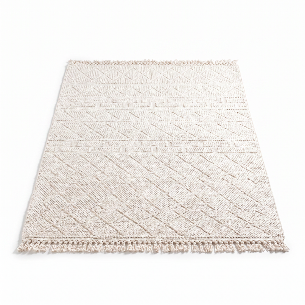 Tapis Oléron Neige - vue produit fond blanc