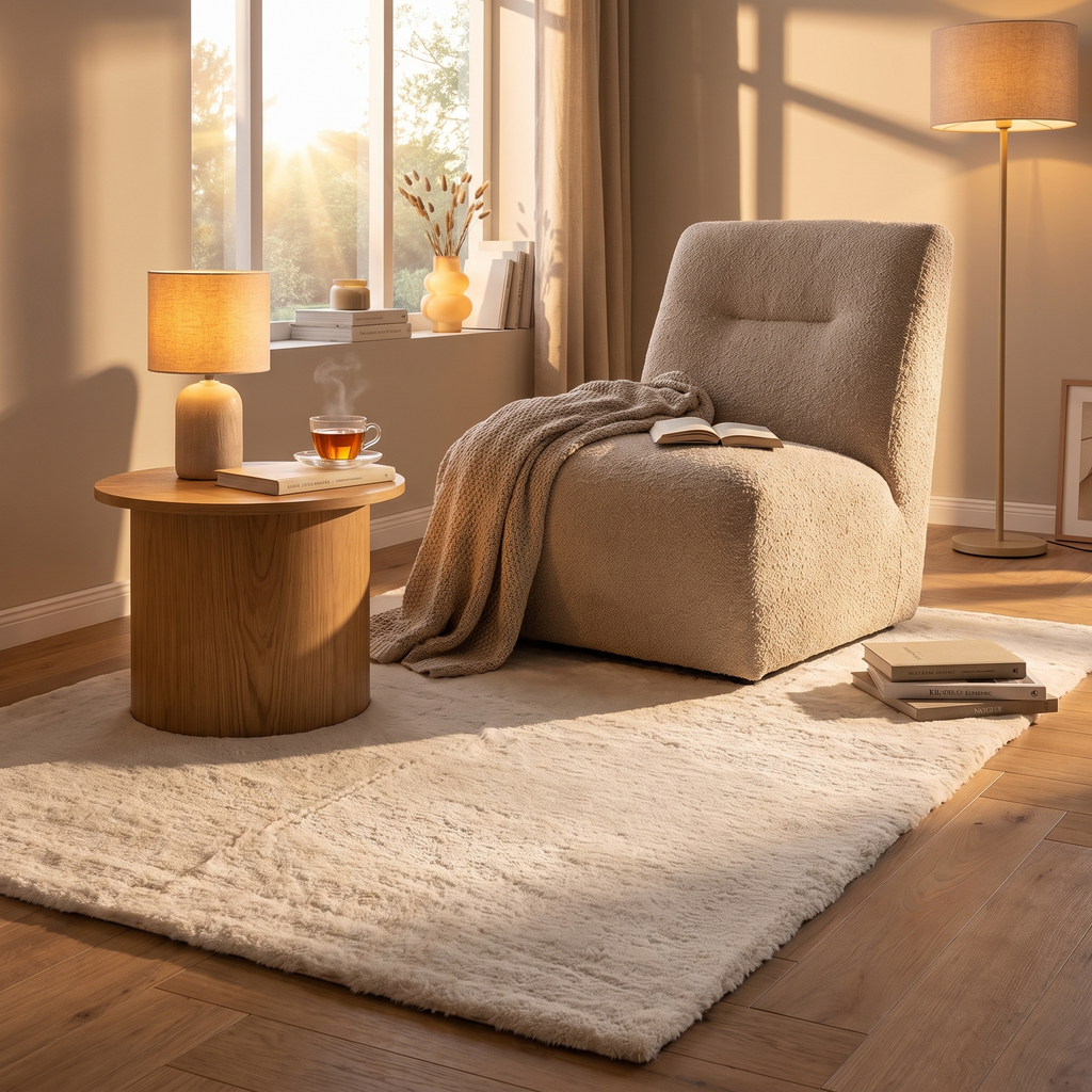 Tapis Deauville Ivoire - salon vue large
