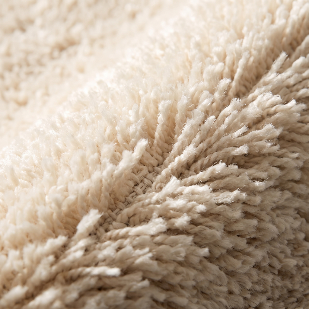 Zoom qualité du tissage du tapis Deauville Ivoire