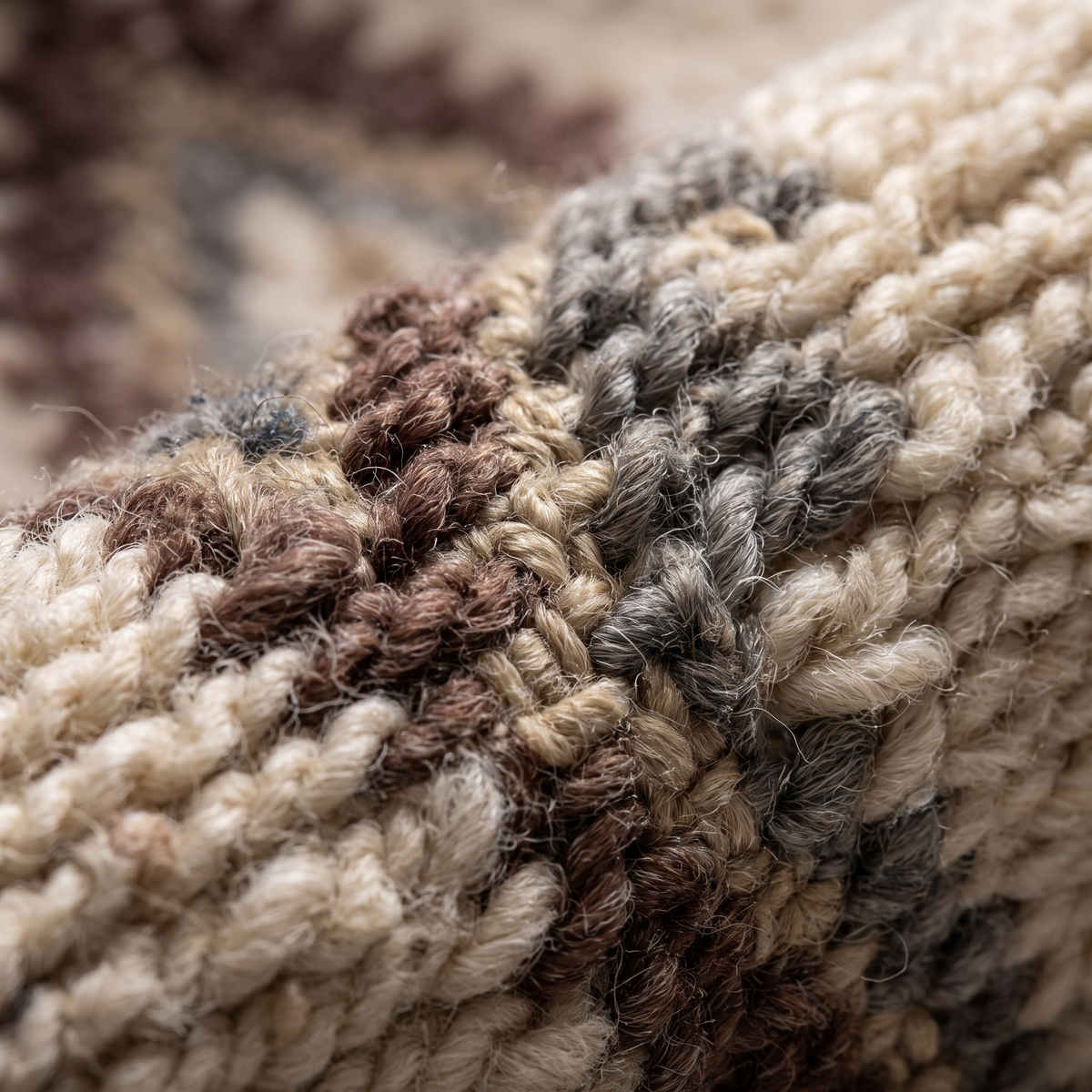 Zoom qualité du tissage du tapis Barfleur