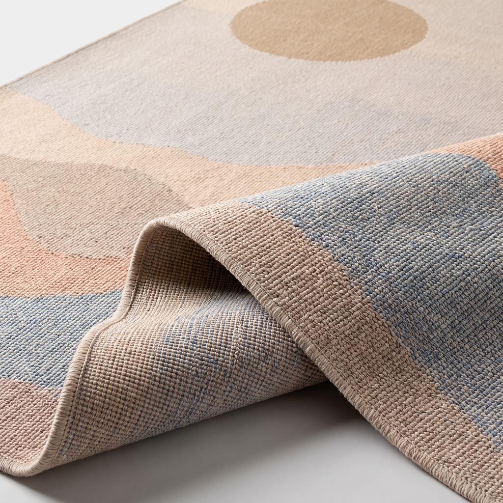 Angle et pli du tapis Hossegor Multico - détail du tissage