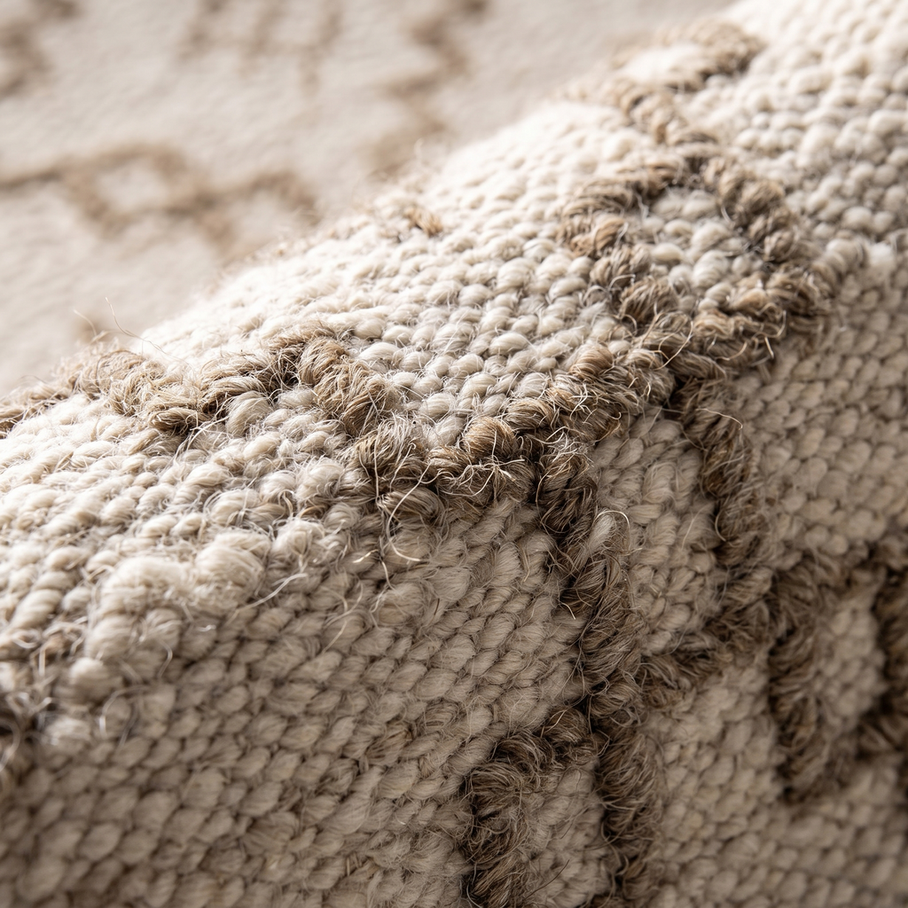 Zoom qualité du tissage du tapis Locronan