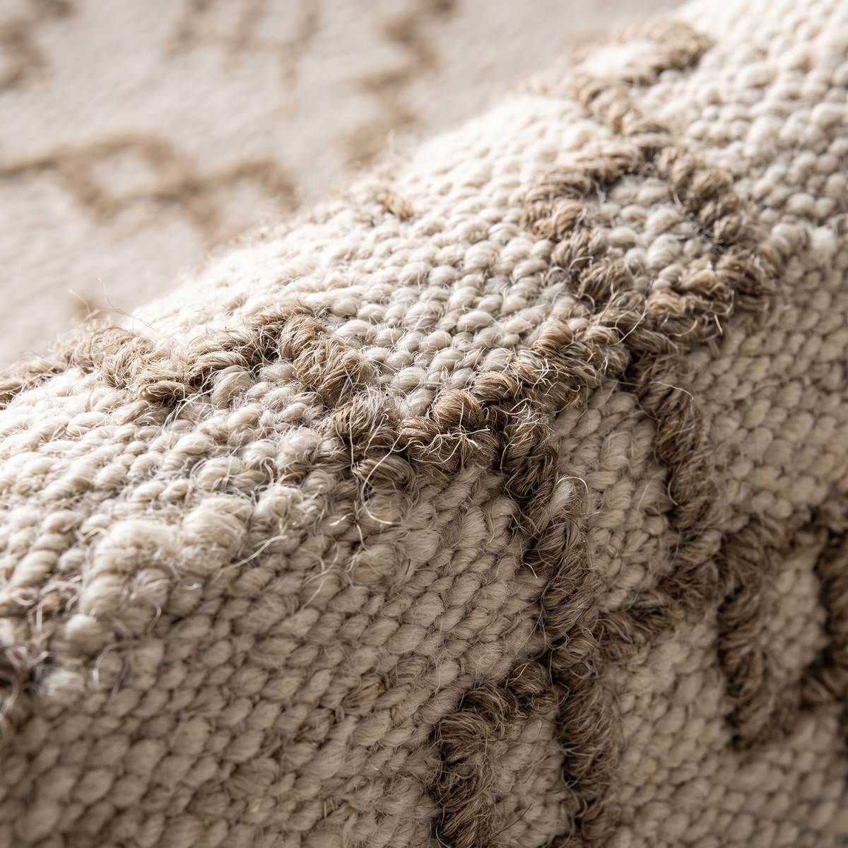 Zoom qualité du tissage du tapis Locronan