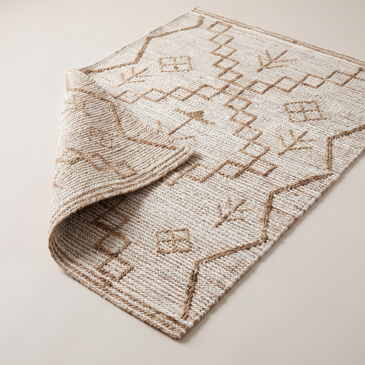 Angle et pli du tapis Locronan - détail du tissage
