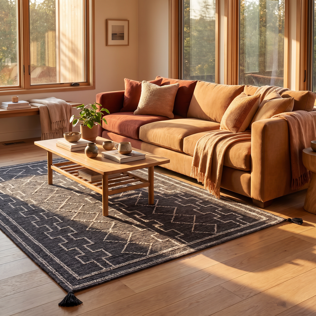 Tapis Dinan dans un salon moderne
