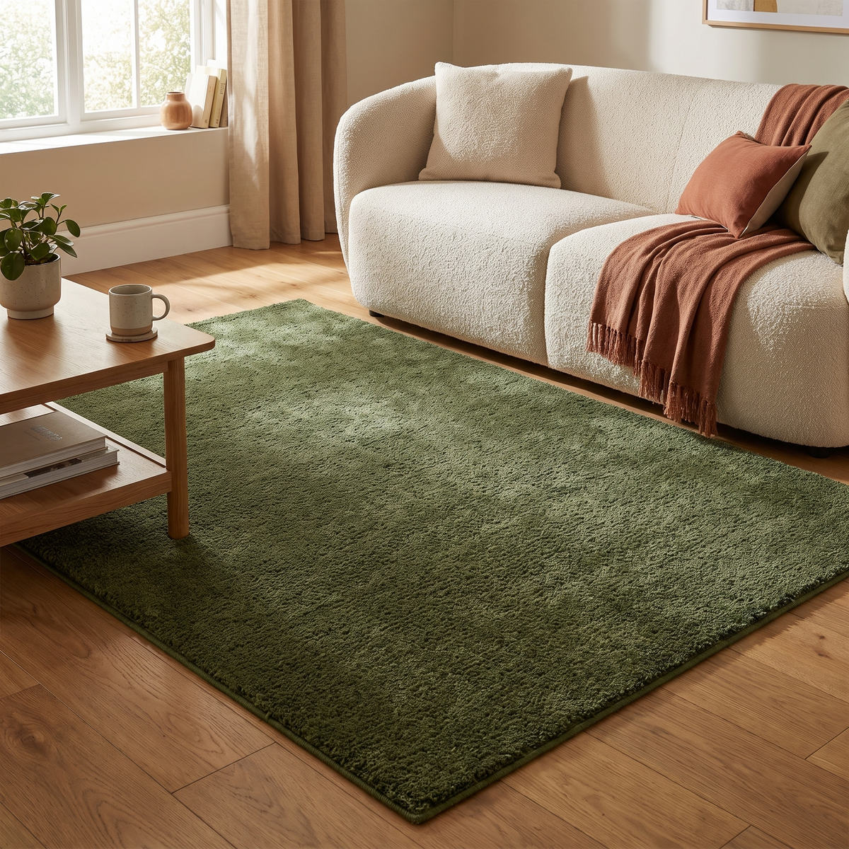 Tapis Arradon Mousse dans un salon moderne