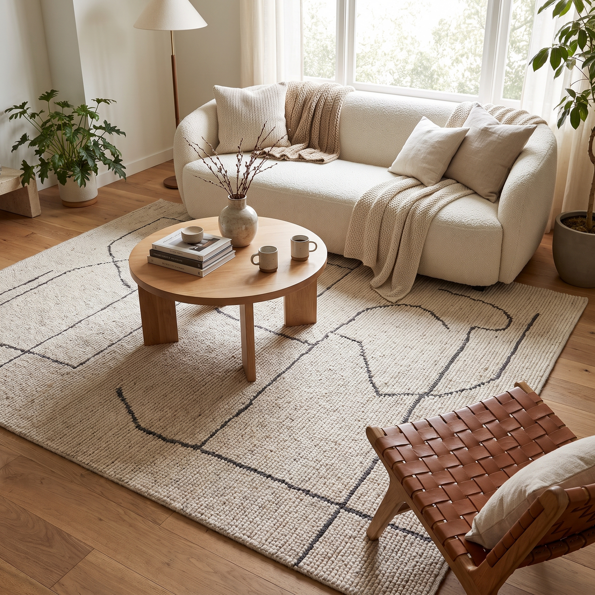 Tapis Amboise Naturel - salon vue large