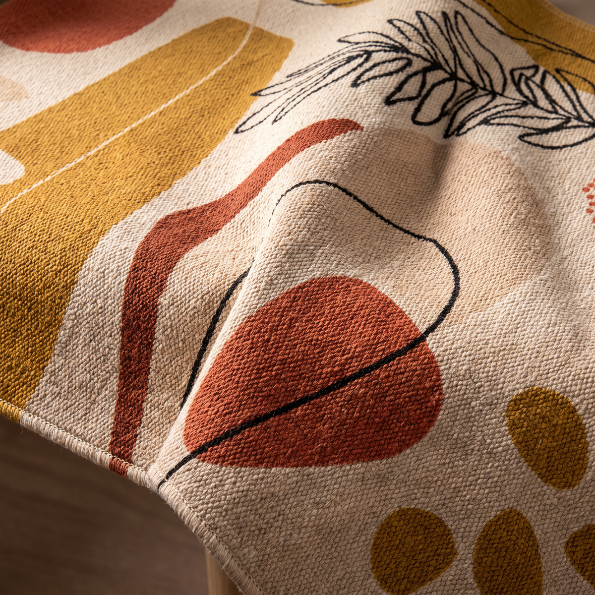 Angle et pli du tapis Saumur Multico - détail du tissage