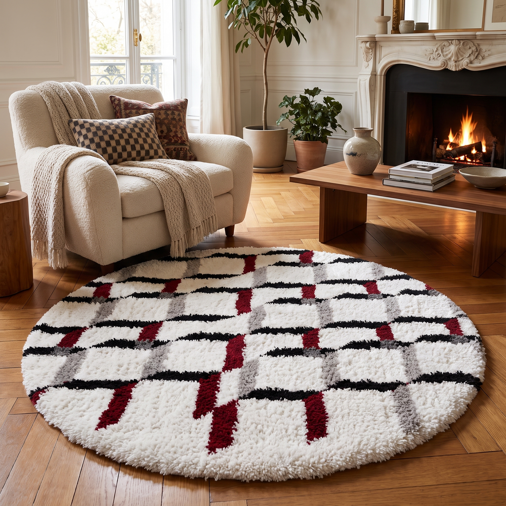Tapis Chinon Neige - salon vue large