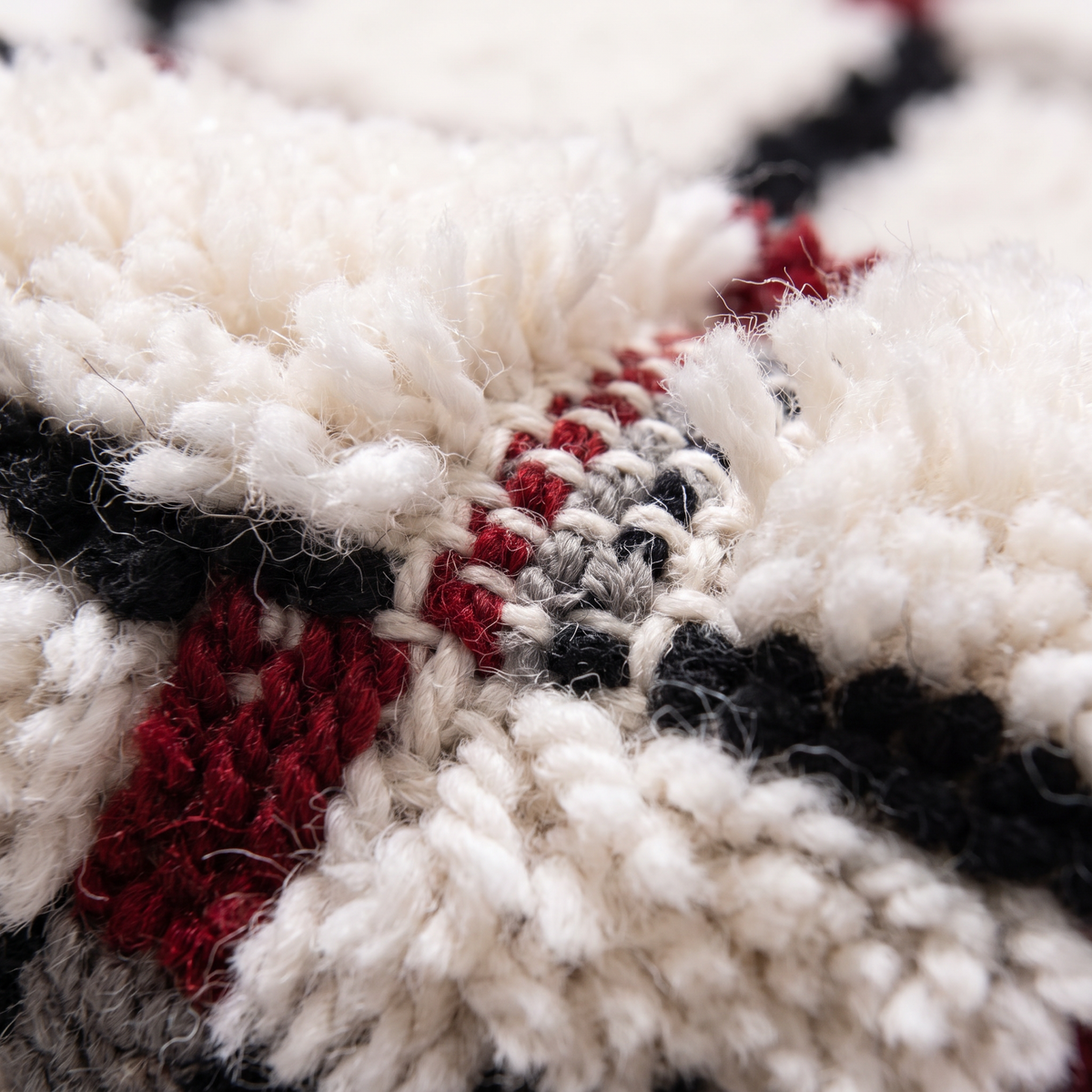 Zoom qualité du tissage du tapis Chinon Neige