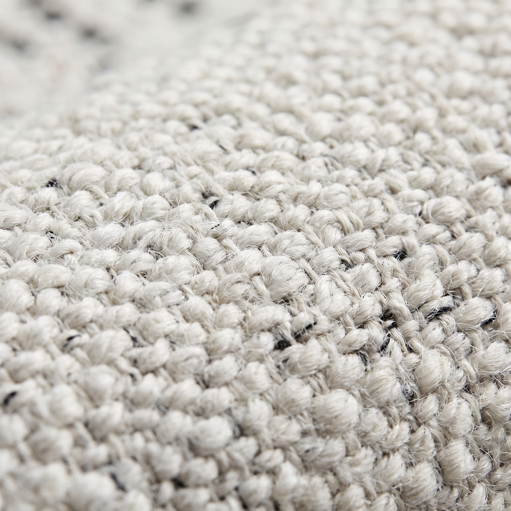 Zoom qualité du tissage du tapis Colmar Neige