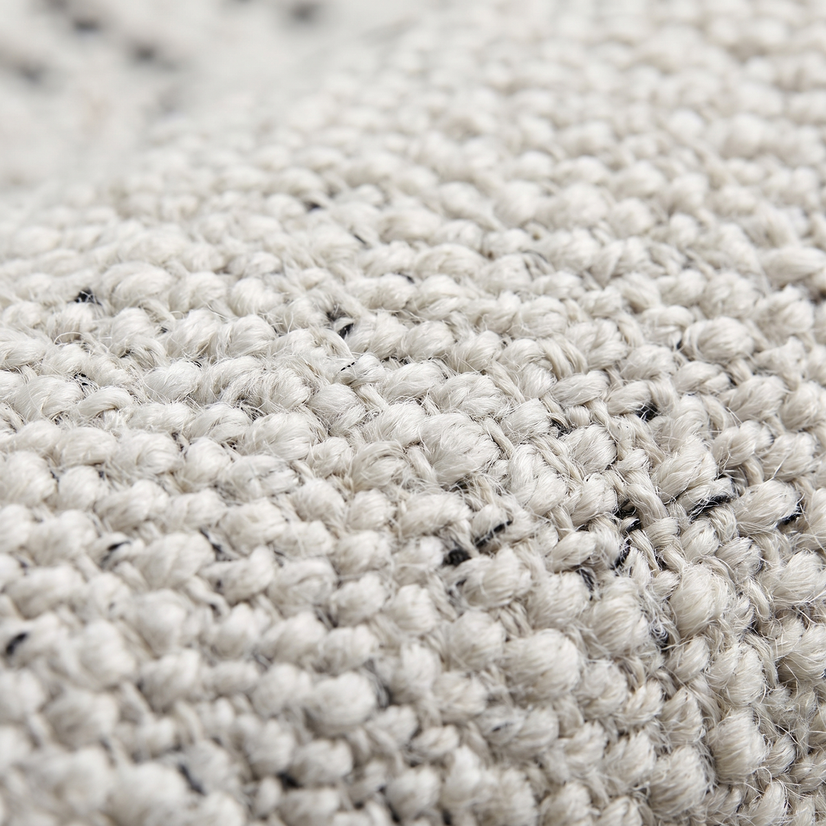 Zoom qualité du tissage du tapis Colmar Neige