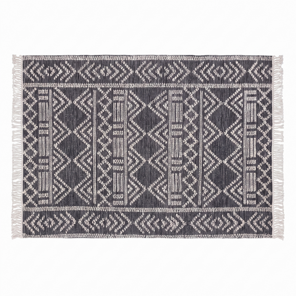 Tapis Sancy Charbon/ivoire - vue produit fond blanc