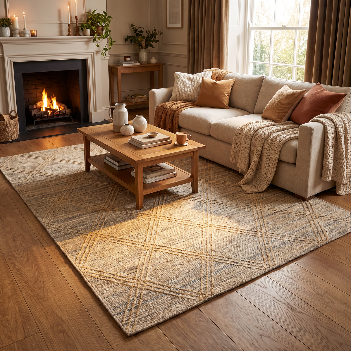 Tapis Orcival Beige/naturel - salon vue large
