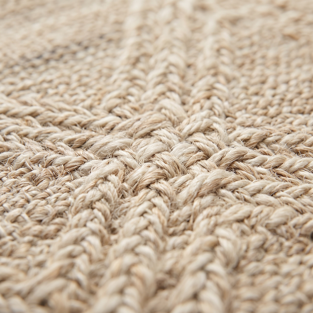 Zoom qualité du tissage du tapis Orcival Beige/naturel
