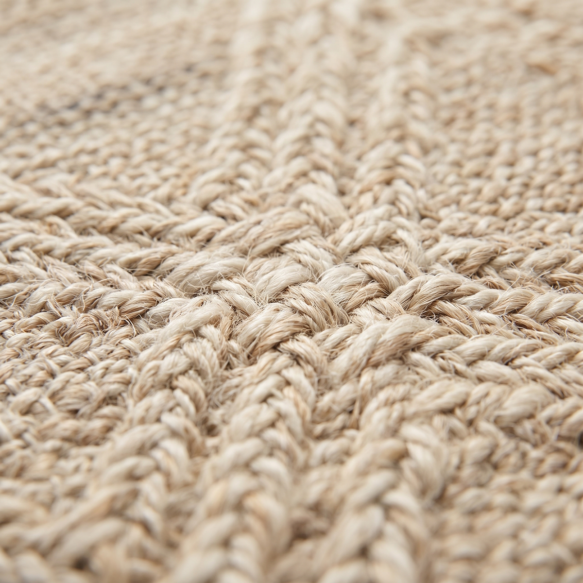 Zoom qualité du tissage du tapis Orcival Beige/naturel