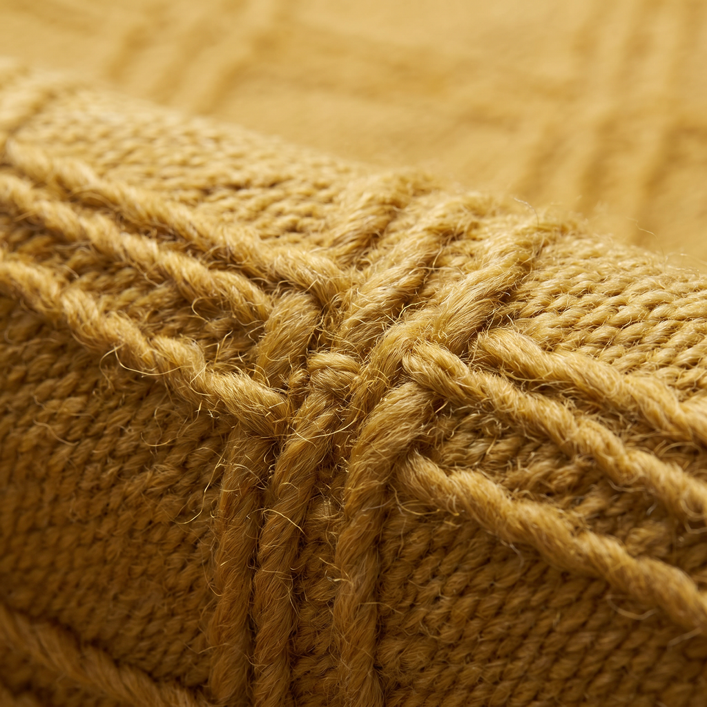 Zoom qualité du tissage du tapis Orcival Or