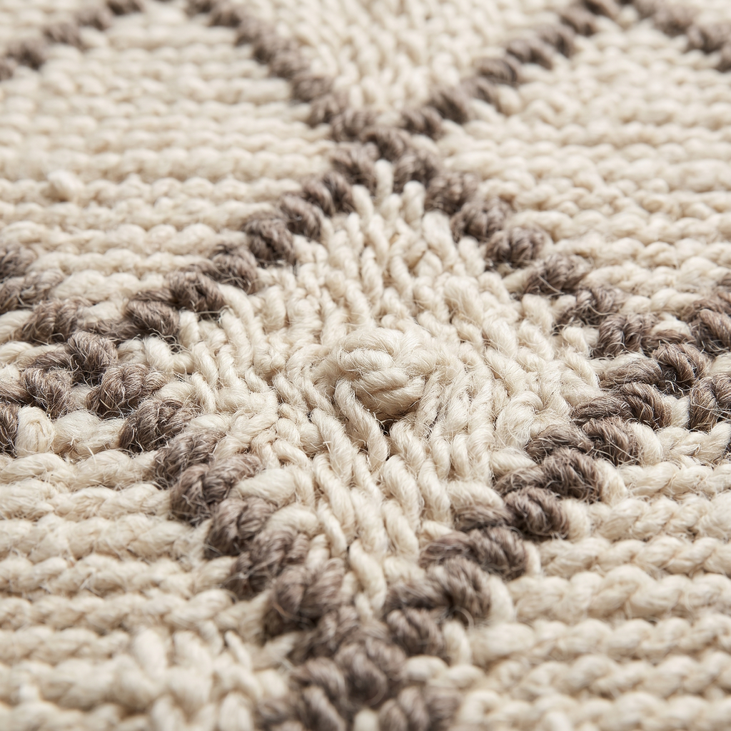 Zoom qualité du tissage du tapis Provins
