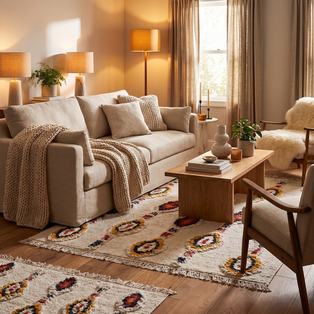 Tapis Chantilly dans un salon moderne