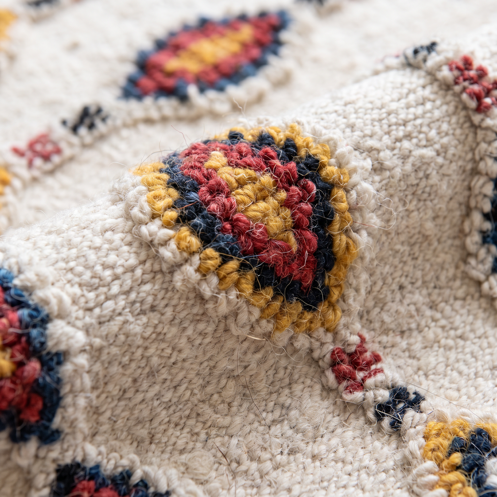 Zoom qualité du tissage du tapis Chantilly