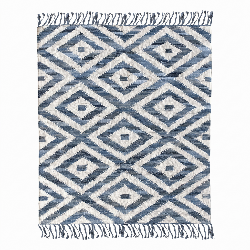 Tapis Cotignac Bleu - vue produit fond blanc