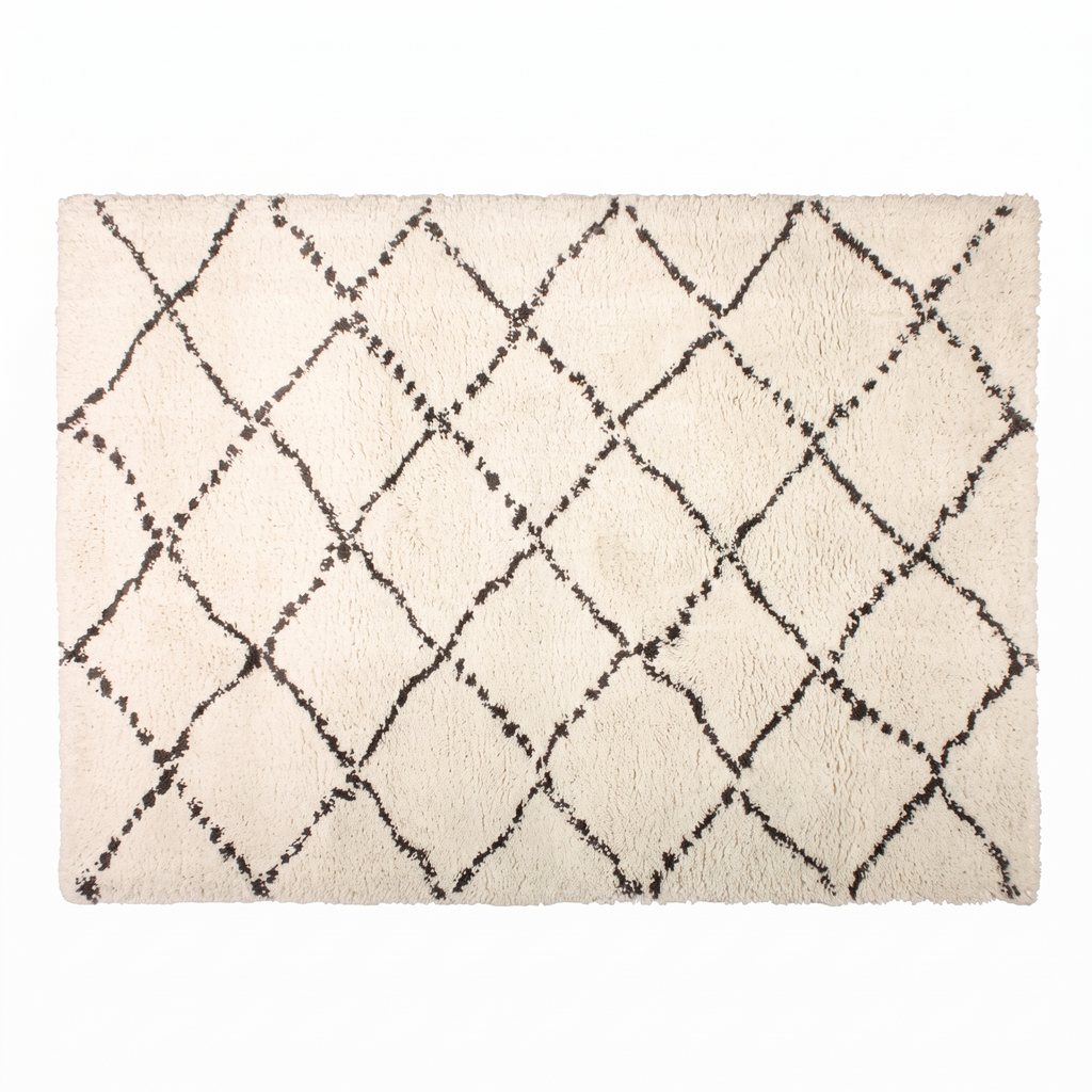 Tapis Pérouges Beige fond blanc studio