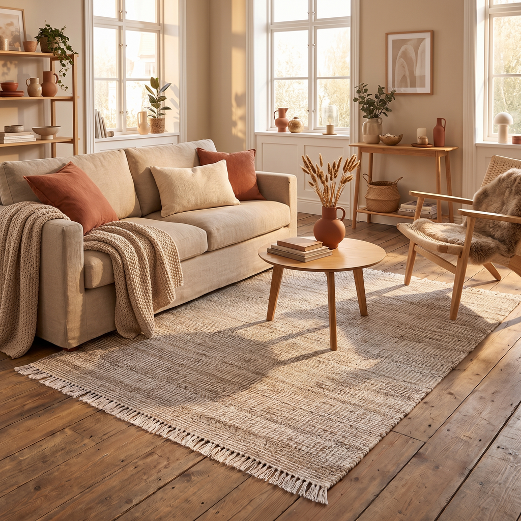 Tapis Turenne Naturel/Ivoire salon