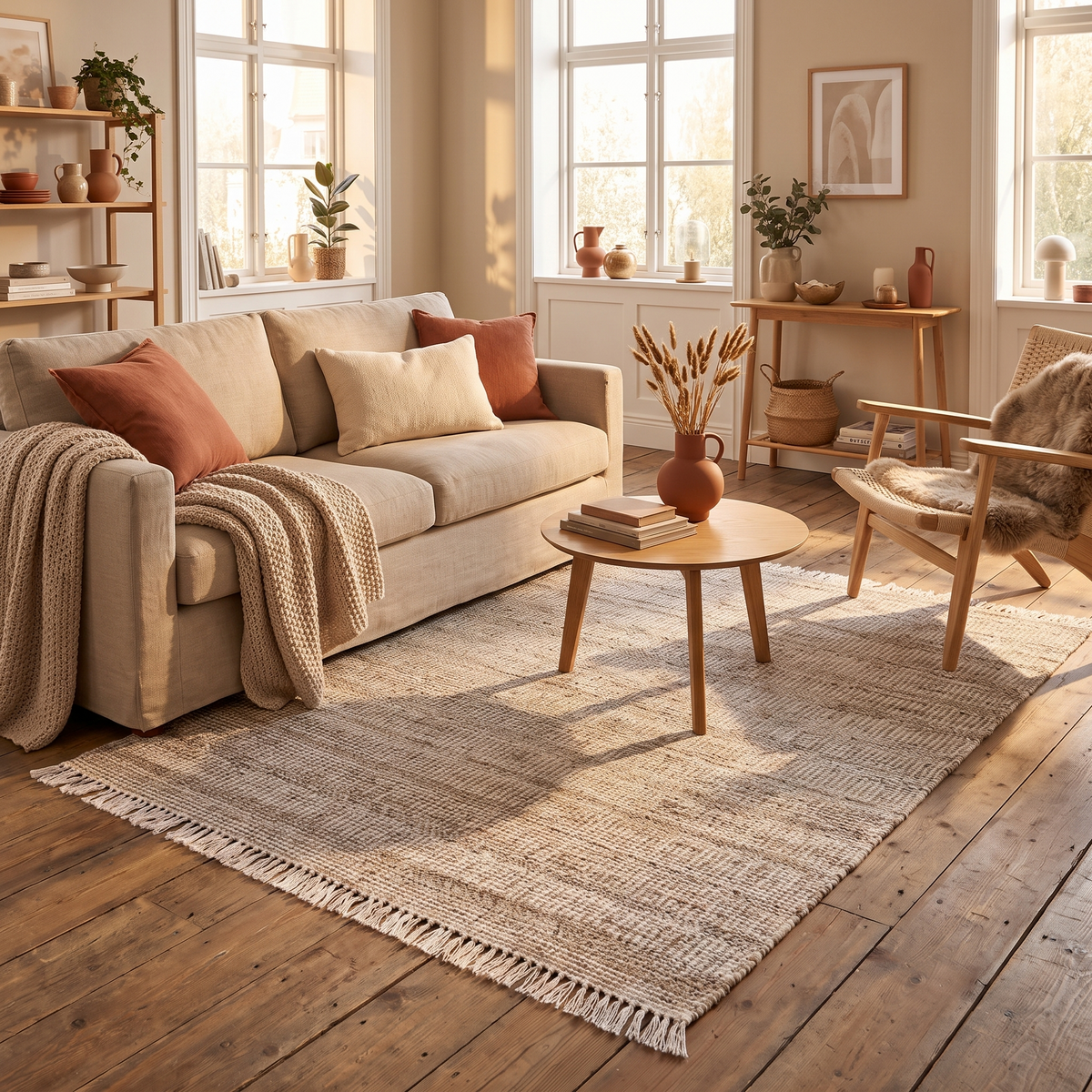 Tapis Turenne Naturel/Ivoire salon