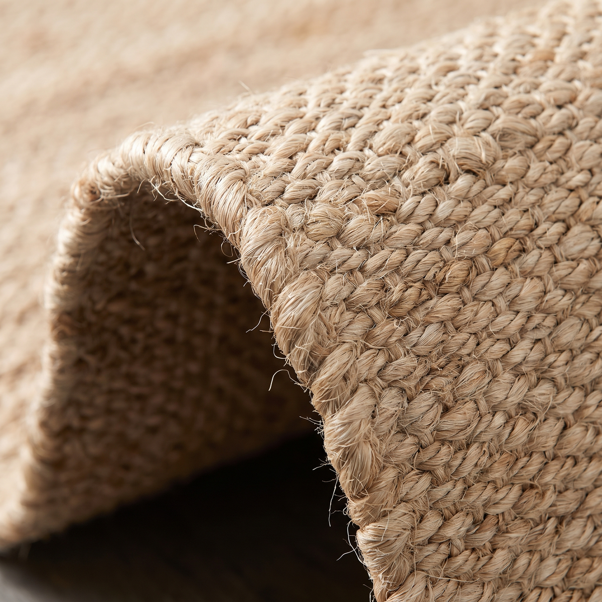 Tapis uni Loubressac Naturel angle tissage