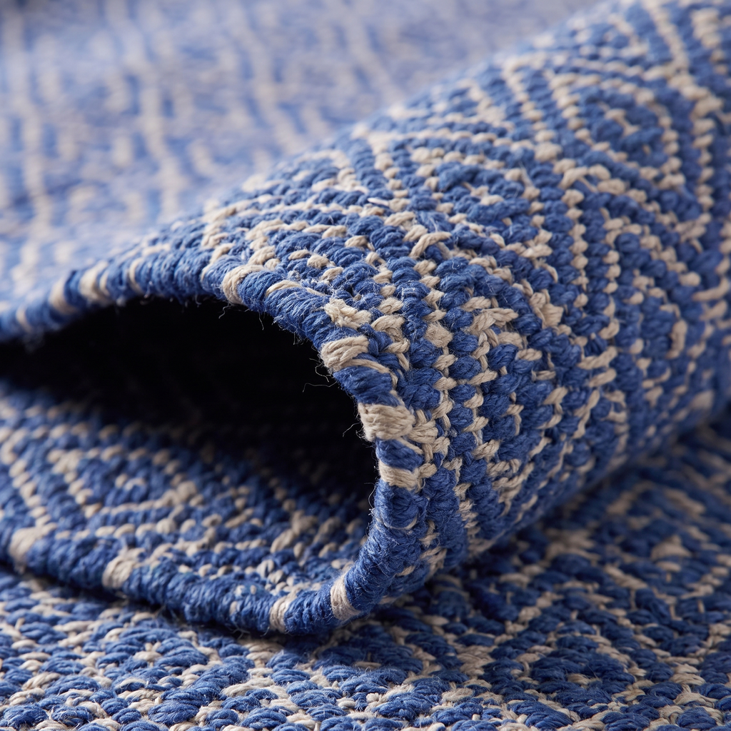 Tapis Lacoste Indigo angle tissage