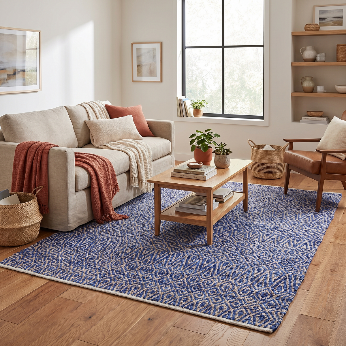 Tapis Lacoste Indigo salon ambiance 2