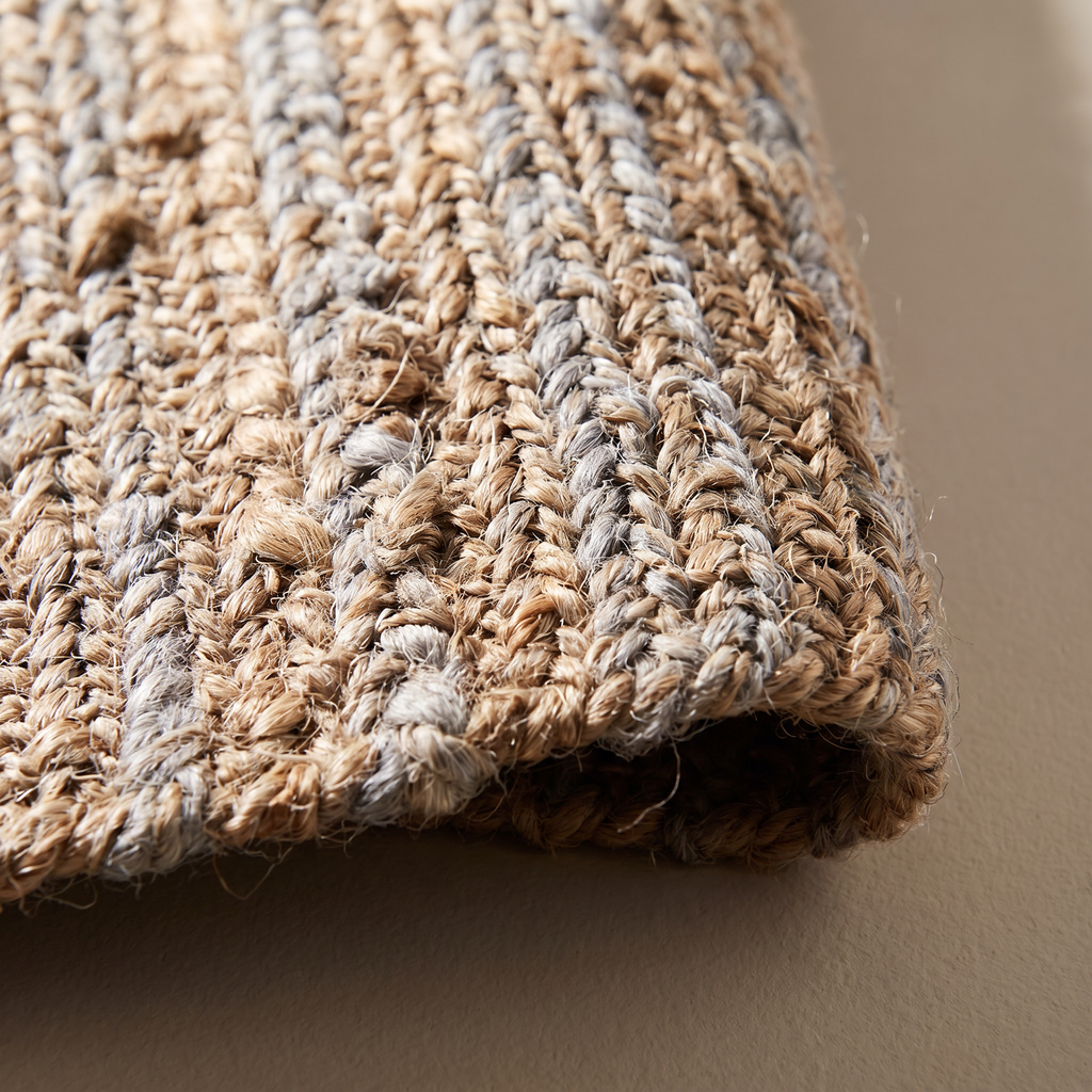 Tapis Yvoire Naturel/gris macro texture