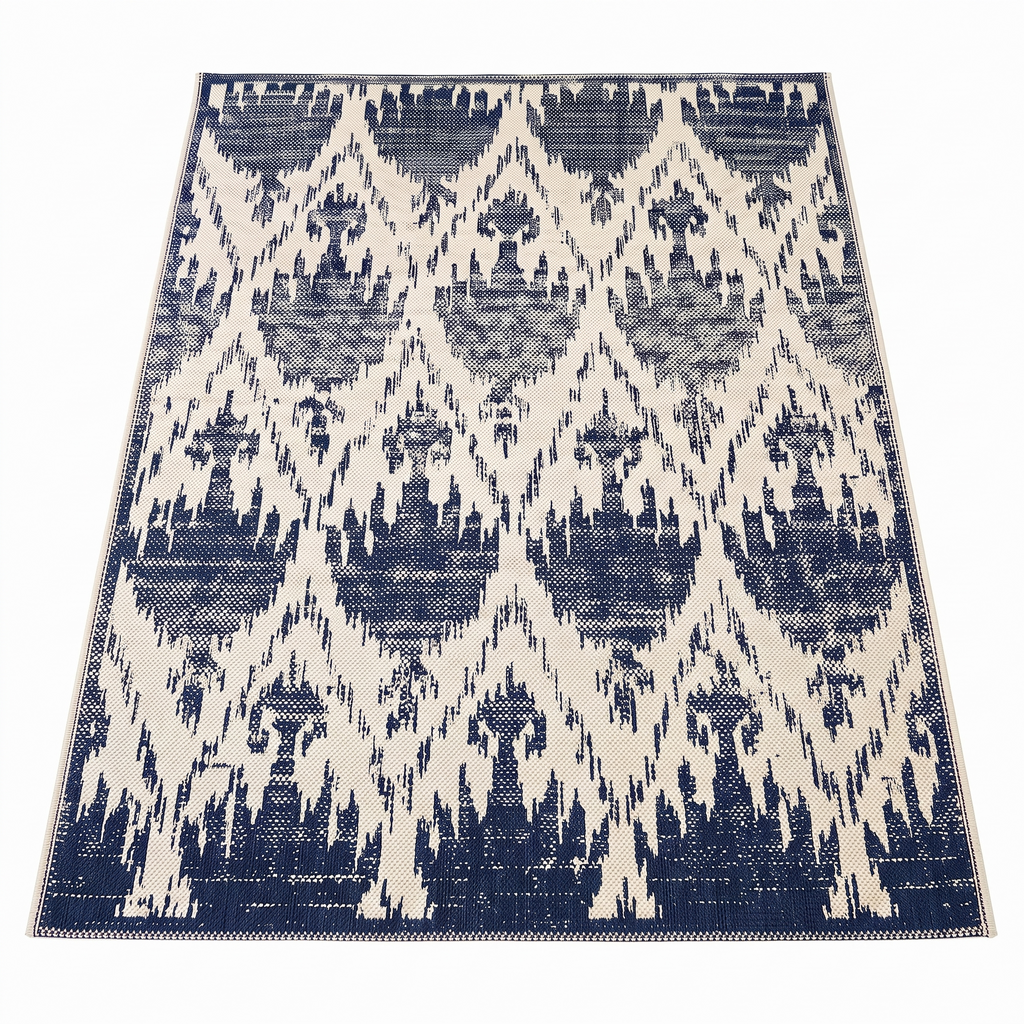 Tapis Guéthary Marine - vue produit fond blanc