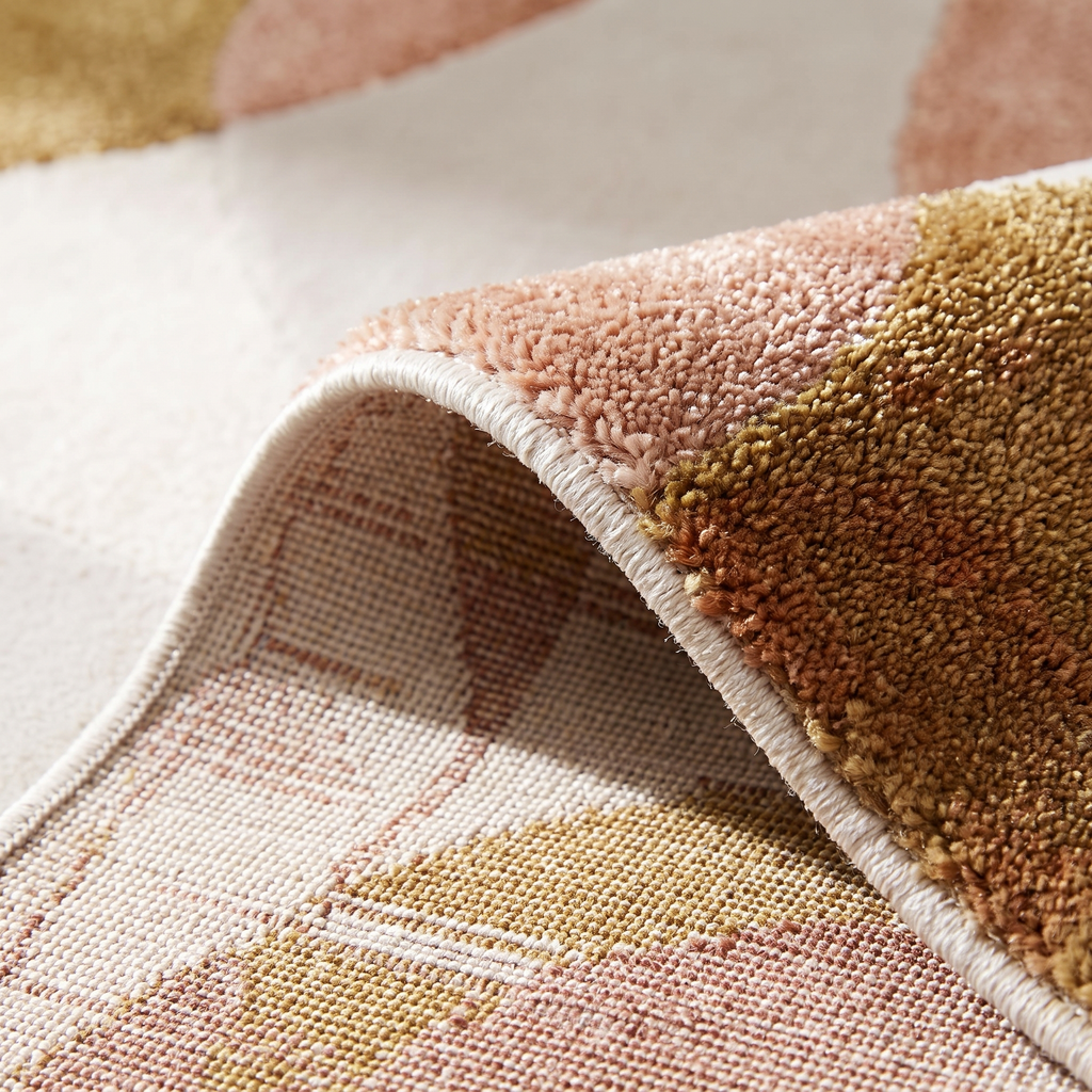 Angle et pli du tapis Ossau Bronze - détail du tissage