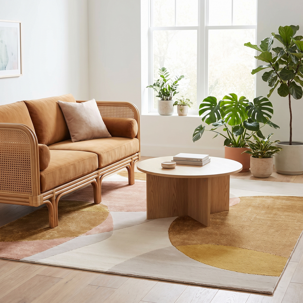 Tapis Ossau Bronze dans un salon