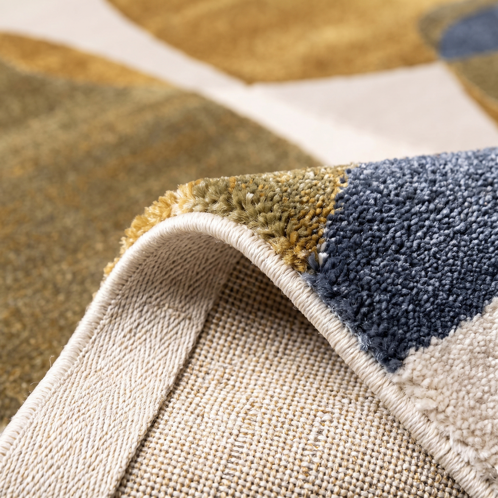 Angle et pli du tapis Ossau Thym - détail du tissage