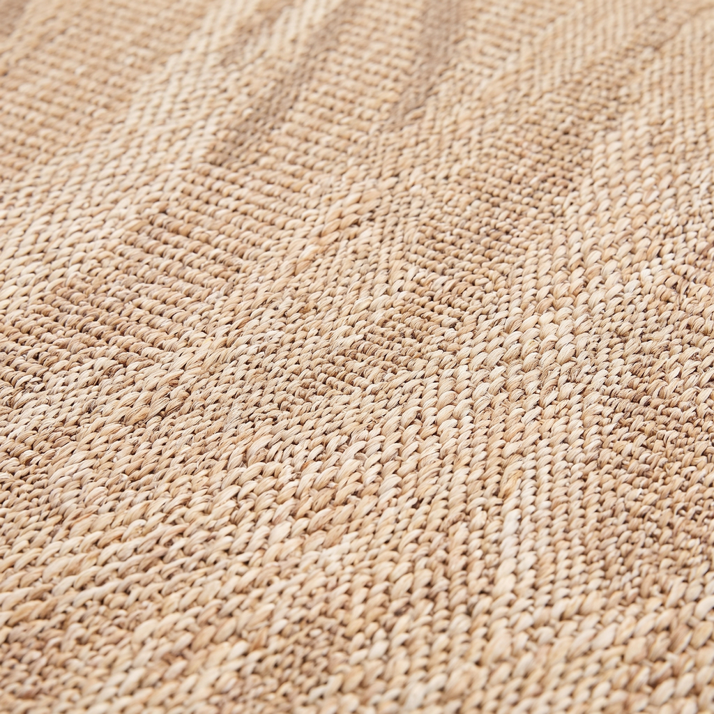 Zoom qualité du tissage du tapis Hyères Naturel
