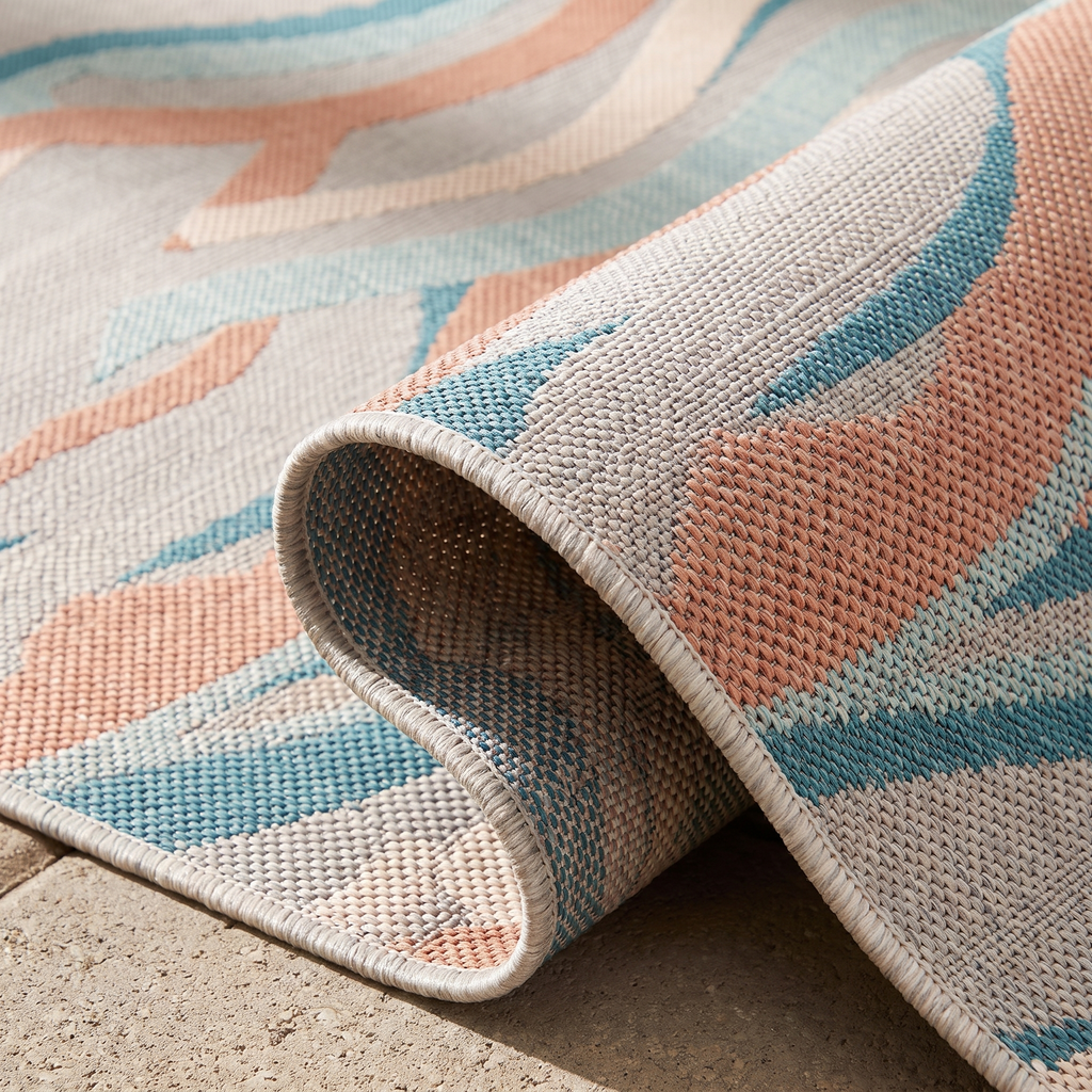 Angle et pli du tapis Biot Multico - détail du tissage