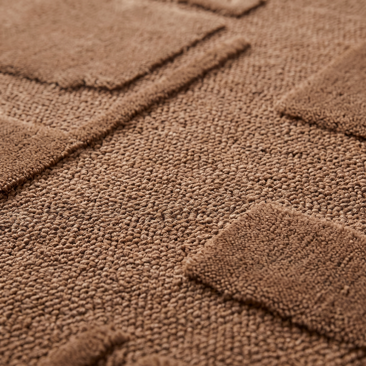 Zoom qualité du tissage du tapis recyclé Maussane