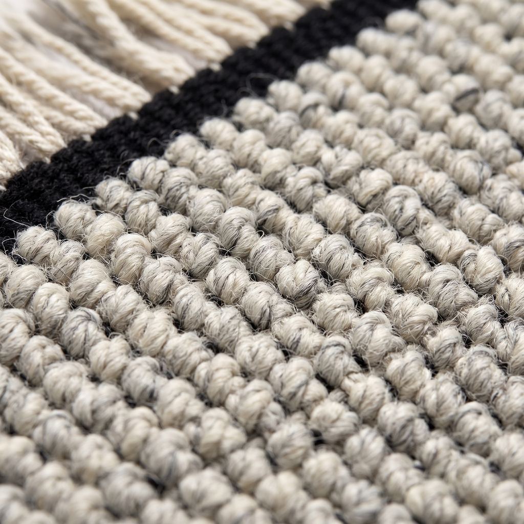 Zoom qualité du tissage du tapis Esterel Caviar